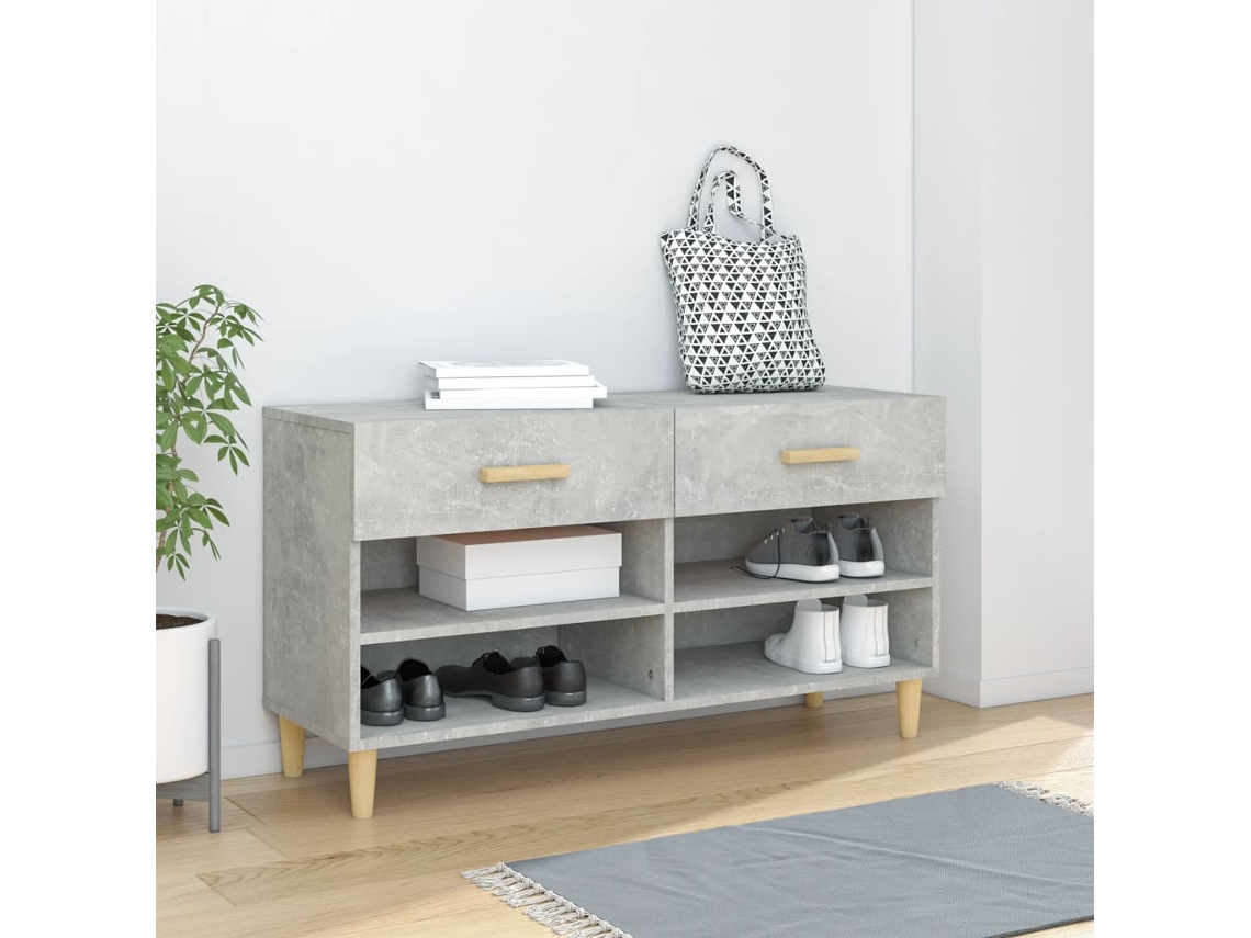 Zapatero Organizador en Madera Procesada Gris Cemento 102X35X55 Cm