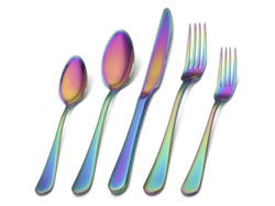 Juego de cubiertos Rebe de acero inoxidable con 5 piezas, utensilios de cocina, aptos para lavavajillas, para el hogar y restaurantes, multicolor.