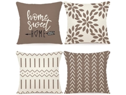 Juego De 4 Fundas De Almohada Decorativas De Lino De 50x50 Cm Para Sofá, Cama Y Jardín.
