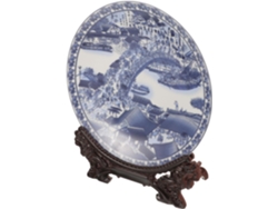 Plato Redondo De Cerámica Para Postre Con Soporte De Madera, Decoración Del Hogar