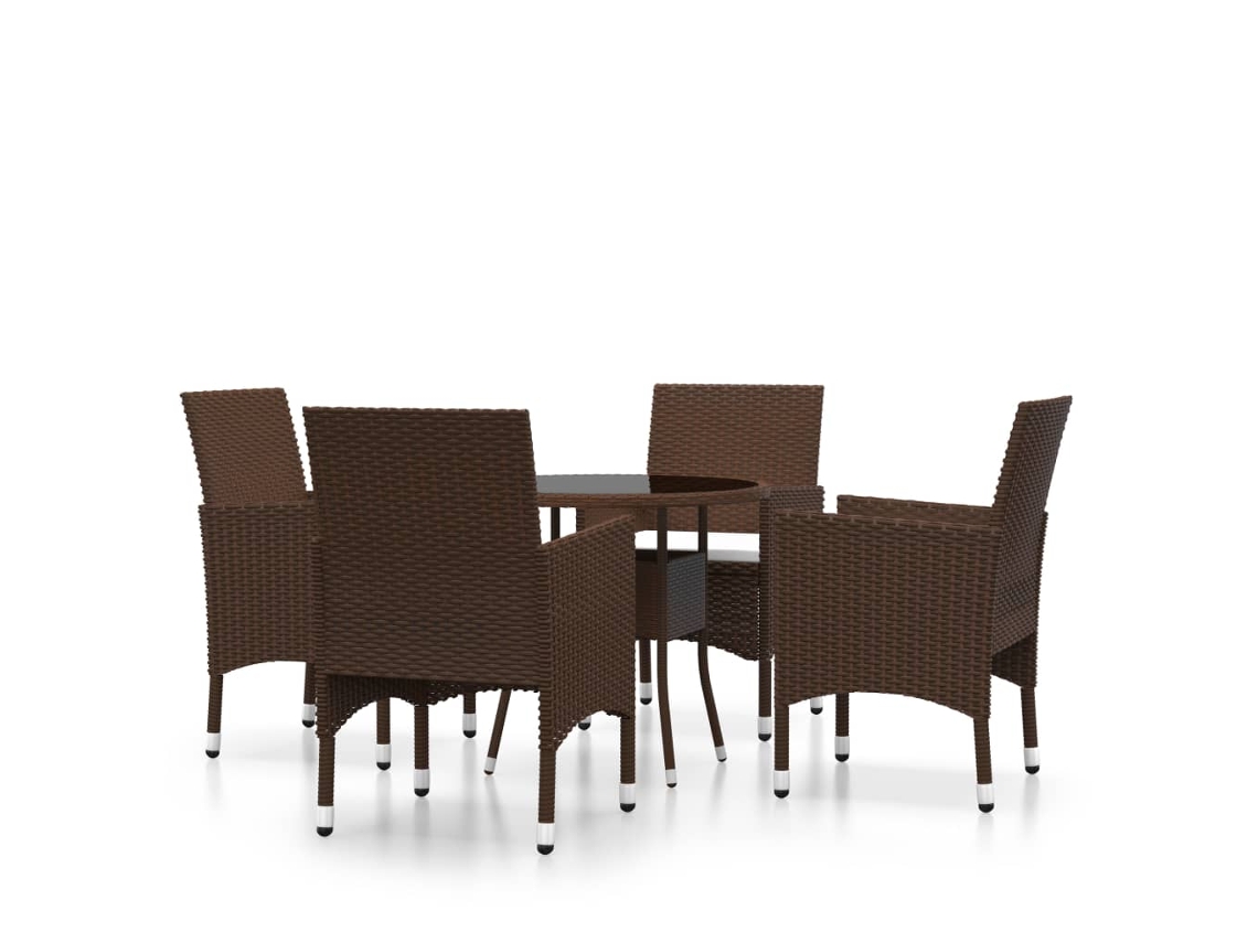 Maison Exclusive - Juego De Comedor Jardín 5 Pzas Ratán Sintético Marrón