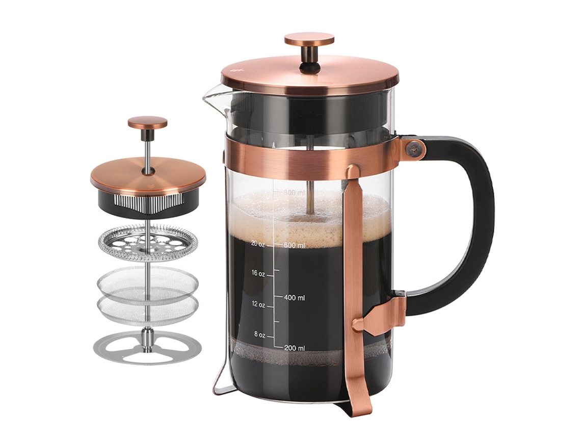 Cafetera de émbolo Eifson con 4 filtros, 621 ml
