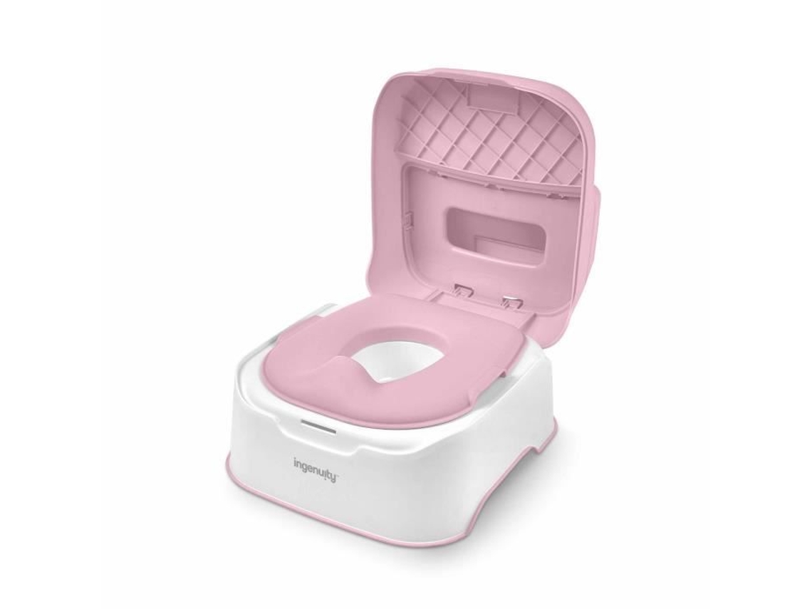 Escalera y orinal de aprendizaje Ingenuity con asiento extraíble, antideslizante y ergonómico, color rosa Ingenuity