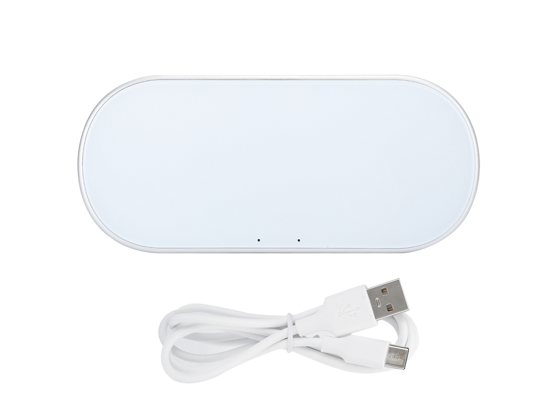 Cargador Inalámbrico (carga Rápida Dual 15w, Espejo De Vidrio) Estación De Carga Inalámbrica De Metal Ultra-delgada Para Huawei, Apple, Samsung