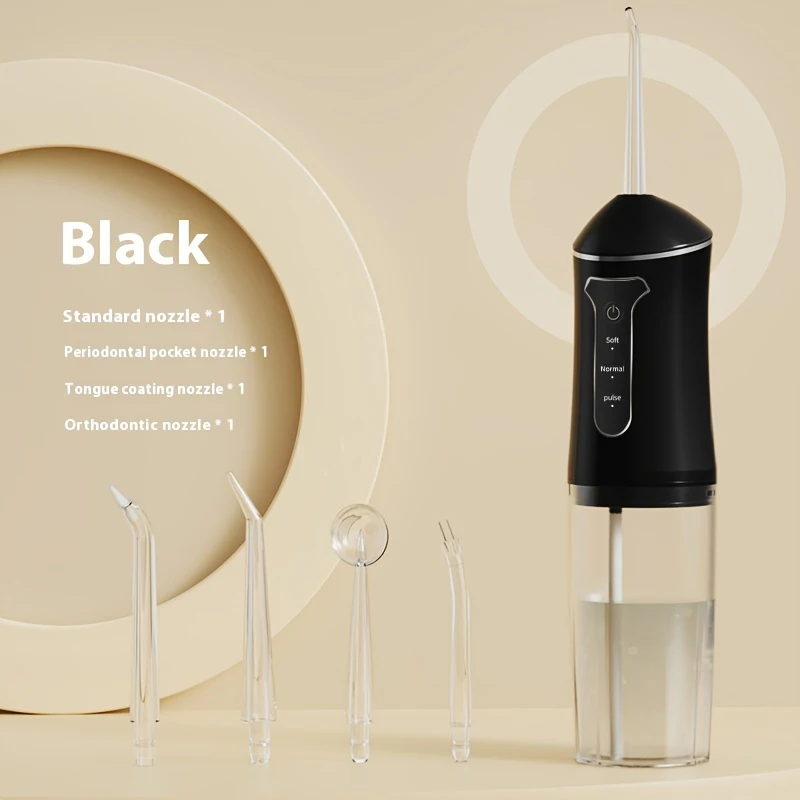Irrigador Bucal Eléctrico De Mano (negro) Para Higiene Bucal En Casa