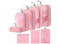 Juego de 8 bolsas organizadoras de equipaje EIFSON (rosa)