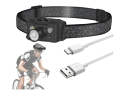 Linternas frontales LED reutilizables de alta luminosidad para pesca, camping, actividades al aire libre y ciclismo (negro)
