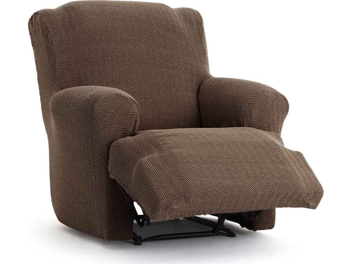 Funda de Sillón Relax XL EYSA Premium Jaz Tejido Multielástico (110 x 80 x 120 cm - Poliéster y Algodón - Marrón)
