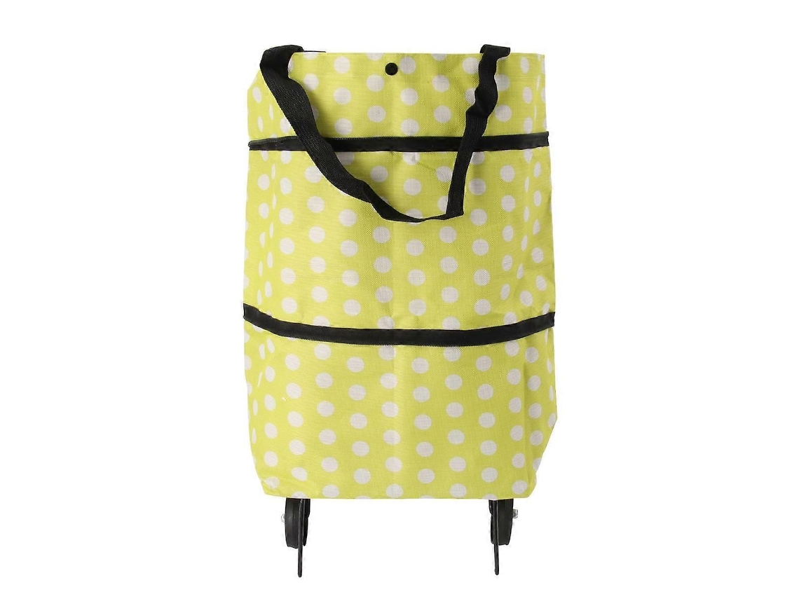 Bolsa de compras reutilizable, plegable y multifuncional para viajes, con estampado de lunares verdes. GOKOCO (1 unidad)