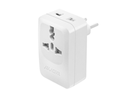 Adaptador de viaje Europa Brasil USB C 15 W Blanco Akashi