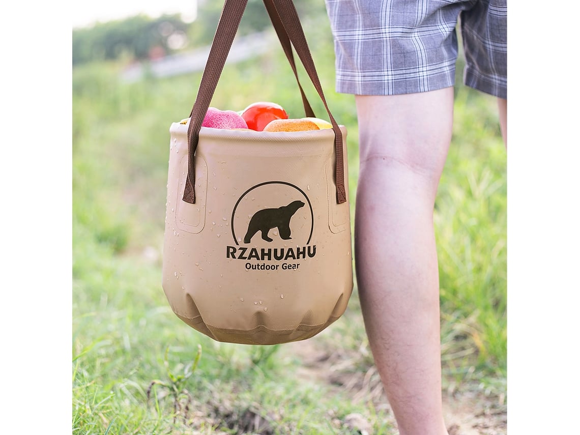 Balde Plegável De Pvc 18l/25l Para Camping Hiking Pesca Jardim Lavagem De Carros Recolhível