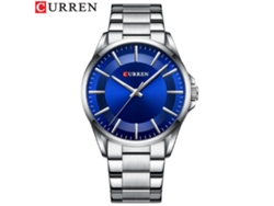 Reloj De Cuarzo Resistente Al Agua (azul Plateado), Estilo Sencillo, Correa De Acero.