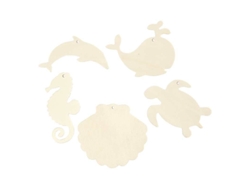 Guirnalda de madera para decorar - 5 Animales del Mar