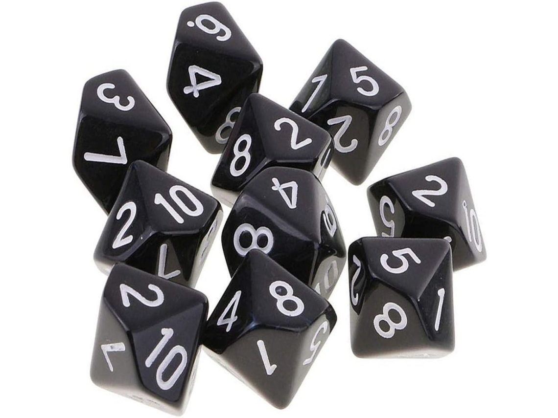 Juego de 10 dados poliédricos para juegos de mesa DND RPG, cartas digitales, mazmorras y dragones.