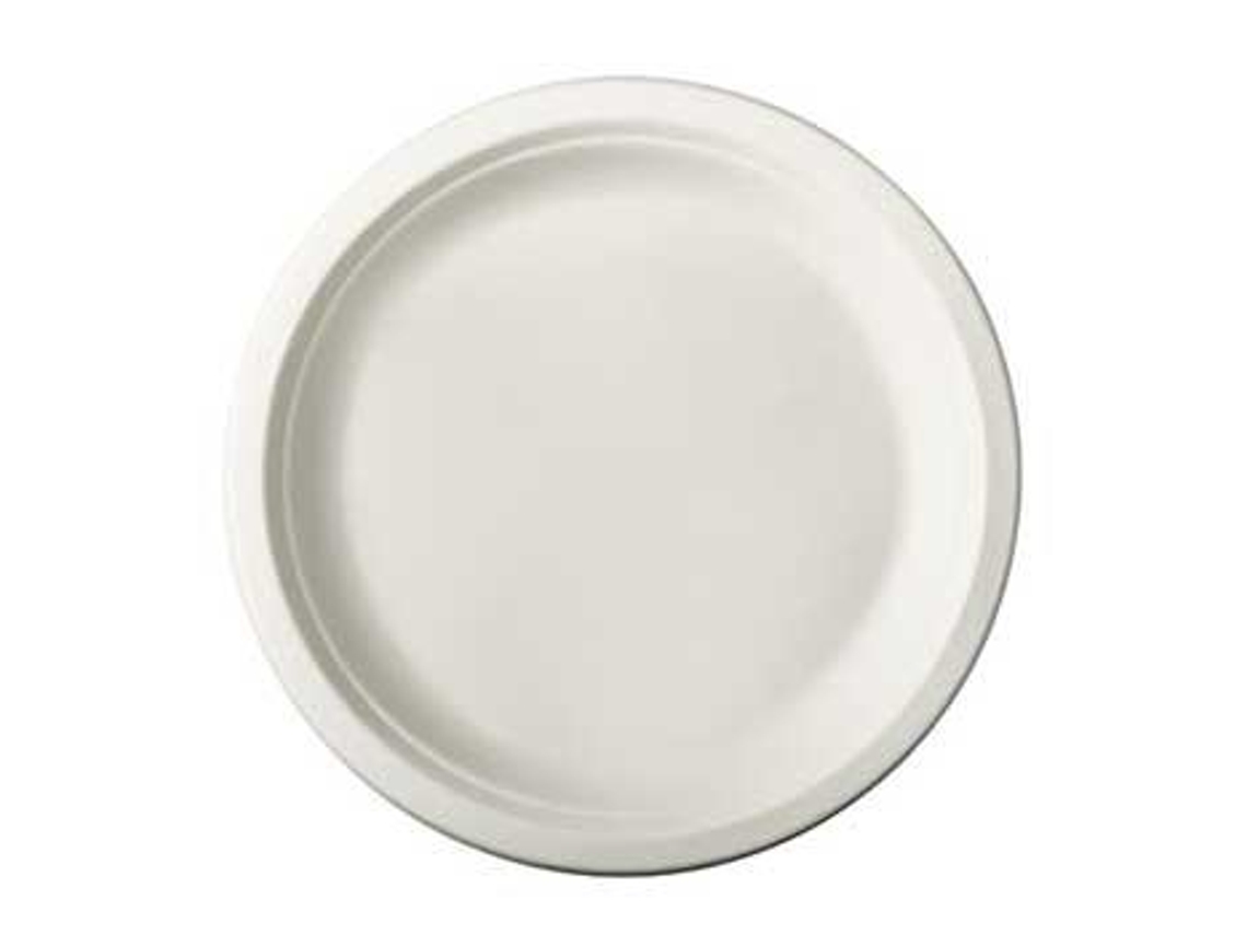 Pratos Cana de Açúcar Natural 230mm 50 Unidades