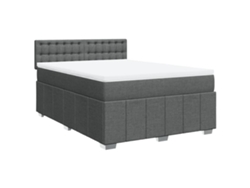 Maison Exclusive - Cama Box Spring Con Colchón Tela Gris Oscuro 160x200 Cm