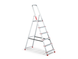 Escalera Doméstica De Aluminio Con 6 Peldaños, Plegable, Capacidad De 125 Kg, Baulich