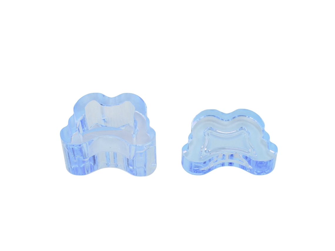 Vaso multifuncional para lavar cepillos de uñas con tapa azul transparente para manicura.
