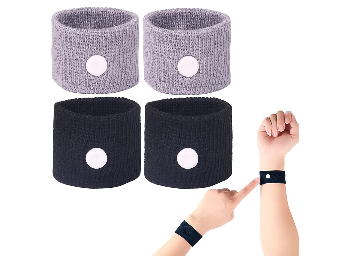 Pulseras antimareos: alivia las náuseas en viajes en coche, mar o avión.