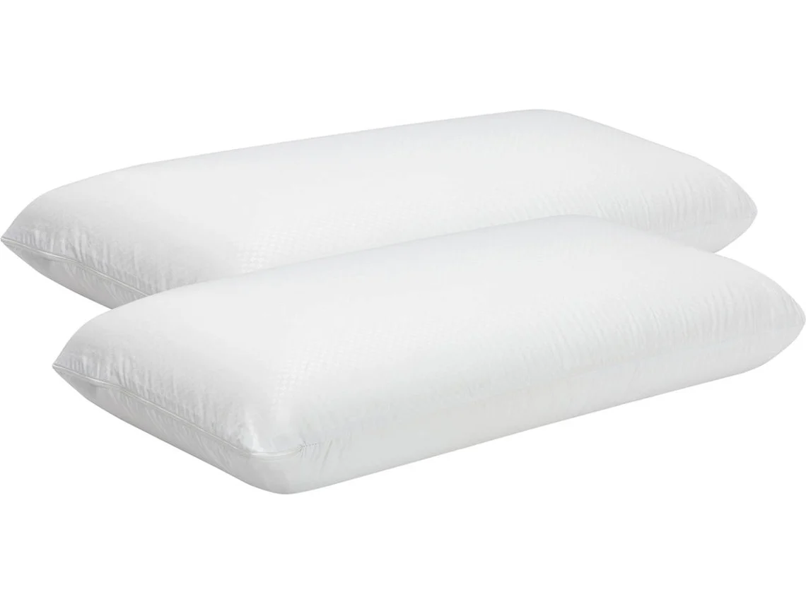 Pack 2 Almohadas Pikolin Home Visco ergonómicas de Doble Funda Adaptable (80X35Cm) Blanco