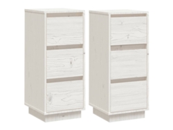 Aparador MAISON EXCLUSIVE, madera maciza de pino, blanco, 32x34x75 cm