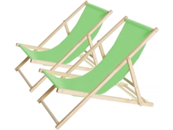 Juego de 2 sillones de madera de chile, 107 x 56,5 x 81 cm, color verde, Habitat Et Jardin