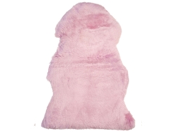 Alfombra de pelo largo BELIANI Uluru de Piel de oveja Rosa 65x110