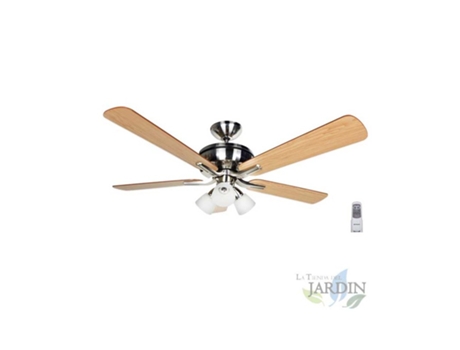 Ventilador de Techo ORBEGOZO 5 Palas Reversibles 132 cm de Diámetro Luz