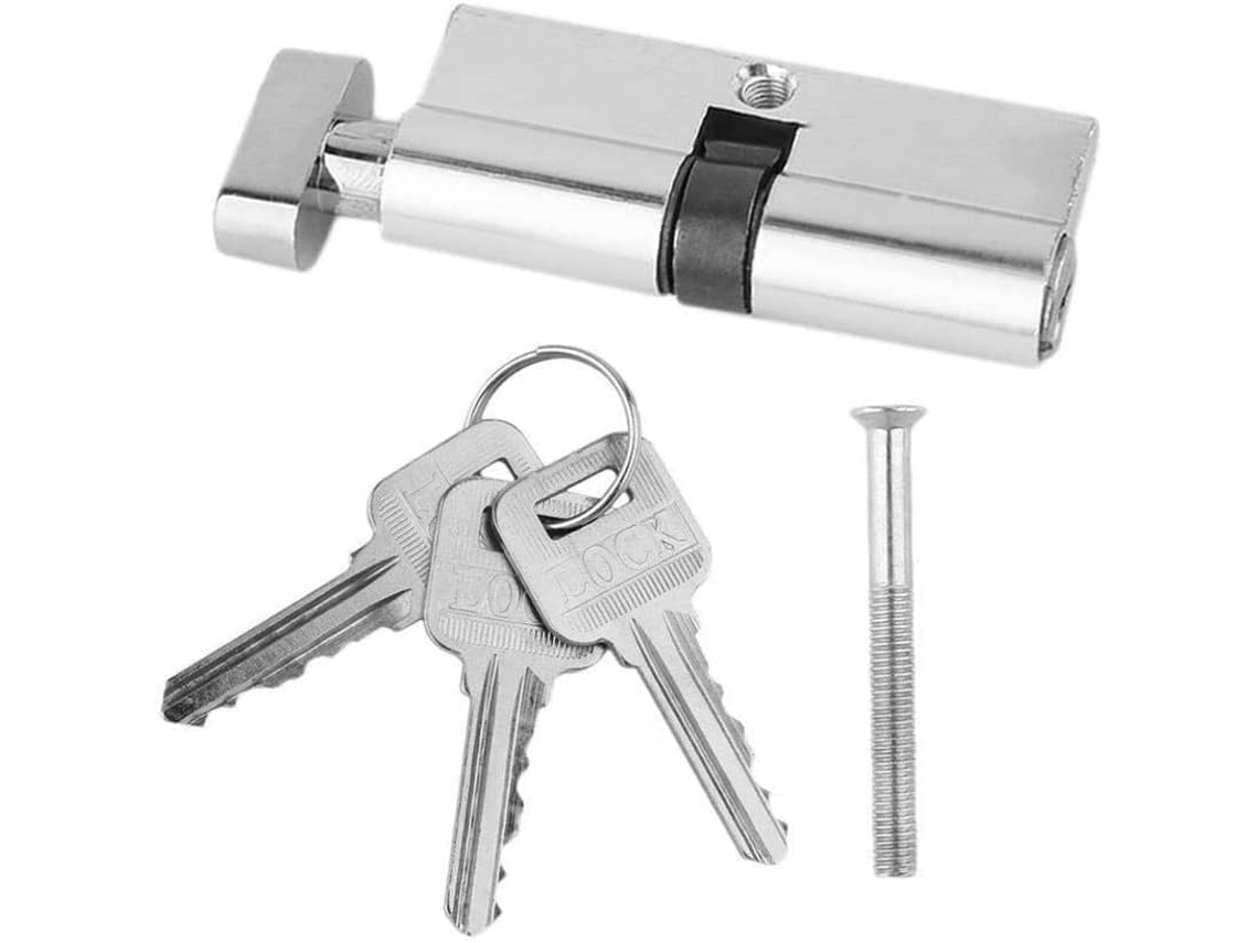 Cerradura De Cilindro Euro Con Giro Pulgar, Cerradura 70 Mm, Puerta Metal Aluminio, Seguridad For El Hogar, Antibroche,