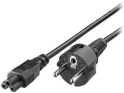 Cable de Alimentación 3GO CTREBOL CEE7/7 para C6 Macho/Hembra Negro
