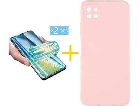 Carcasa + 2 Protectores de Pantalla para Oppo A73 5G ACCETEL Rosa Pastel