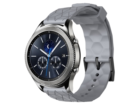 Correa de reloj inteligente para Samsung Gear S3 Classic 22 mm Patrón de fútbol Correa de silicona de color sólido (gris)