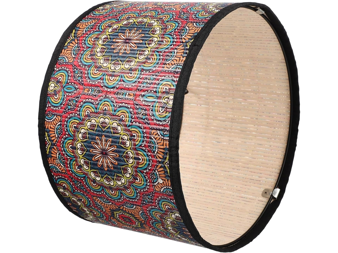 Lámpara colgante resistente con estampado de mandala en bambú tejido, ideal para la decoración de salones de estilo retro.