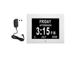 Reloj Digital De 7 Pulgadas Con Calendario Para Personas Mayores, Pantalla Hd Con Atenuación Automática, Alarma, Enchufe Australiano 110-240v, Blanco.