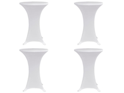 Funda elástica para mesa (60 cm de diámetro, 4 unidades), color blanco, DKD HOME DECOR