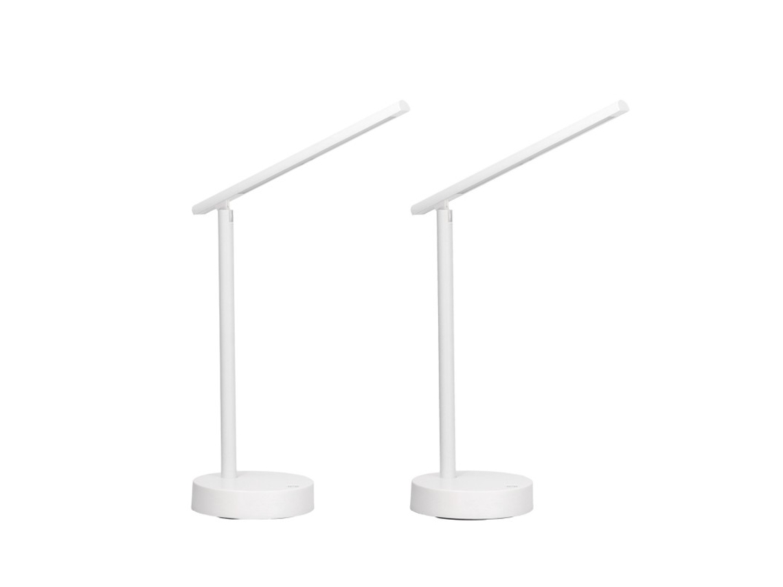 FORLIGHT Archie 2Uds Lámpara Flexo de Escritorio Led Con Batería Intensidad Regulable Con Luz Neutra Flexo Aluminio Blanco
