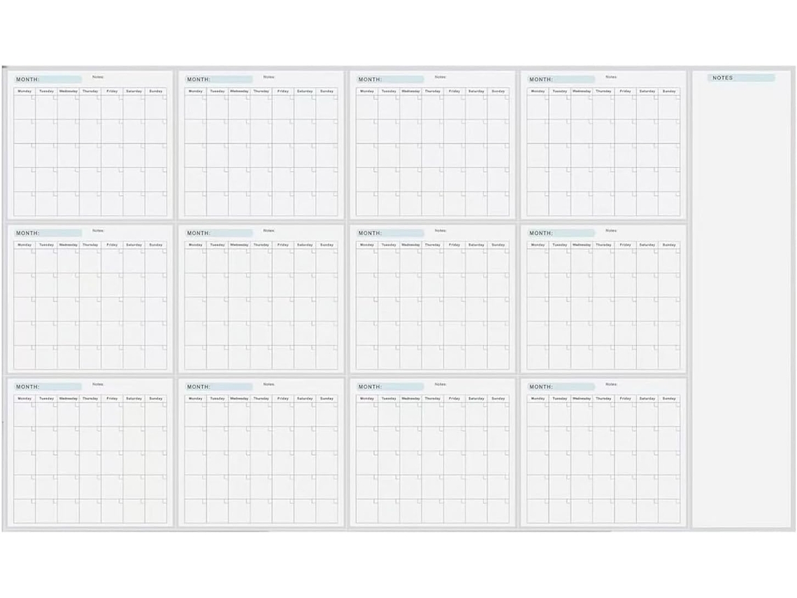 Calendario Borrable, Planificador Anual Sin Fechas