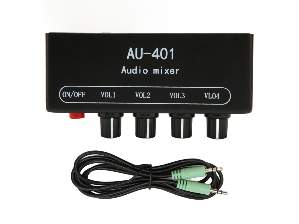 Mezclador Estéreo 4 Entradas 1 Salida, Control De Volumen Independiente, Mini Mezclador De Sonido De 3,5 Mm Para