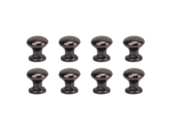 8pcs Alças De Porta Redonda De Metal Para Casinha De Bonecas 1:12 Preto