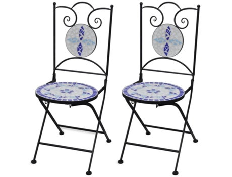 Conjunto 2 Silla Jardin VIDAXL Multicolor Metal