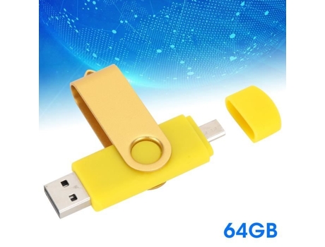 HURRISE Otg Disco USB Flash Drive U Disco Memoria USB Pen Micro USB Almacenamiento de Datos Amarillo Cw10040 Computadora Interna 64 Gb