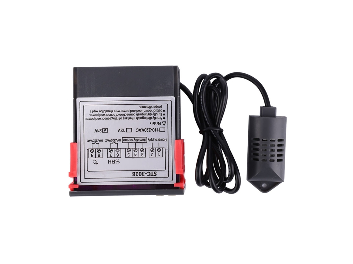 Termostato Digital Para Control De Temperatura Y Humedad Con Sensor Integrado Stc-3028 24v