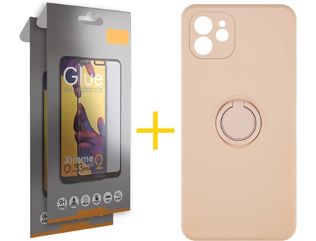 Carcasa + 2 Protectores de Pantalla para iPhone 12 Mini SKYHE Rosa Pastel