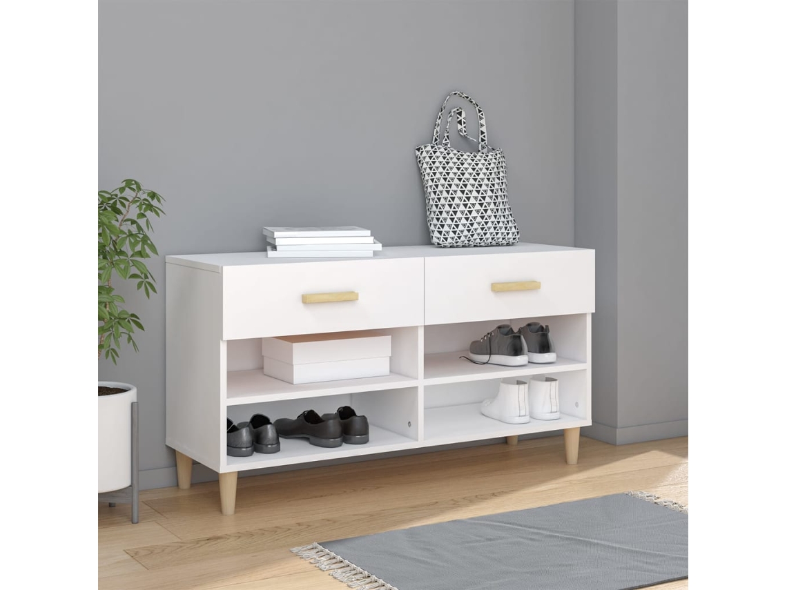 Zapatero Organizador en Derivados de Madera Blanco 102X35X55 Cm