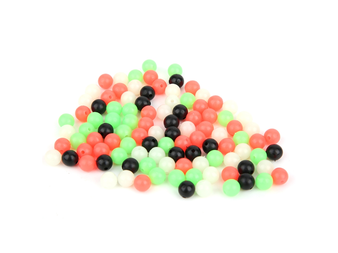 Anub 400 piezas de perlas de pesca fluorescentes luminosas de plástico de 8 mm para señuelos y accesorios de pesca