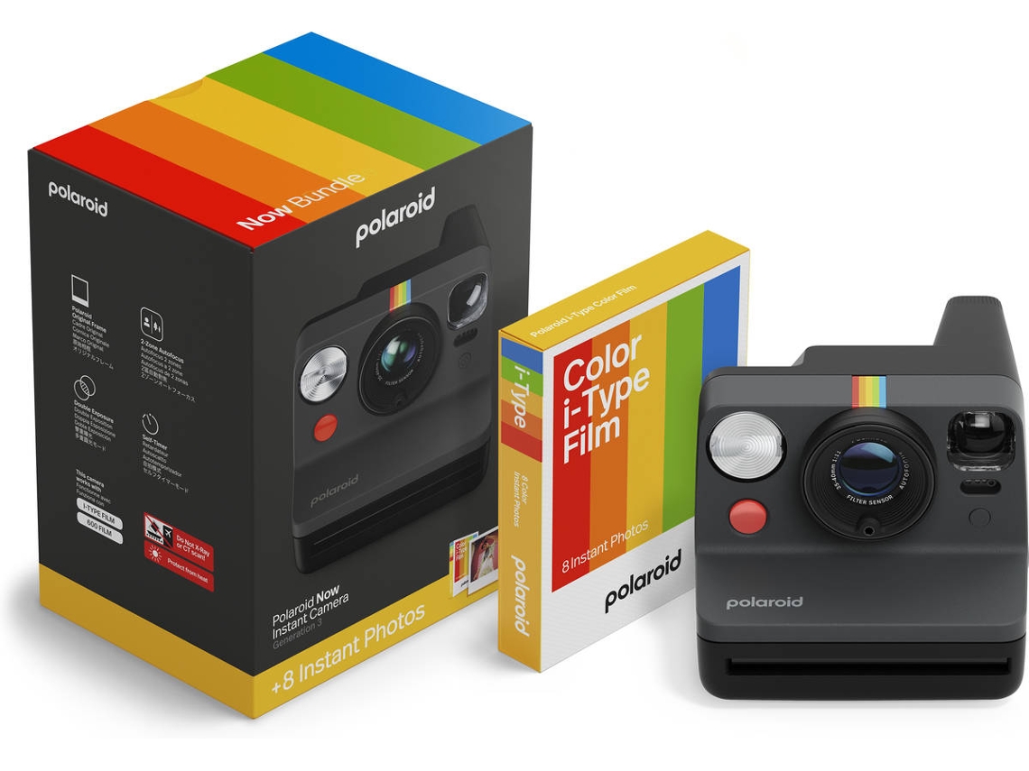 Kit Cámara Fotográfica POLAROID Now Gen 3 (Obturación: 1/200s - 94,96x102,35 mm - Negro)