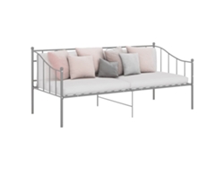 Estructura De Sofá Cama Sin Colchón Metal Gris 90x200 Cm