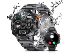 Reloj Inteligente para Hombres, Pantalla AMOLED de 1,43 Pulgadas Siempre Activa con Llamada de Voz por Bluetooth, Monitor de Ritmo Cardíaco, SpO2, Presión Arterial y Sueño, Reloj CHRONUS