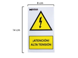 Cartel adhesivo alta tension 140x80 cm.
