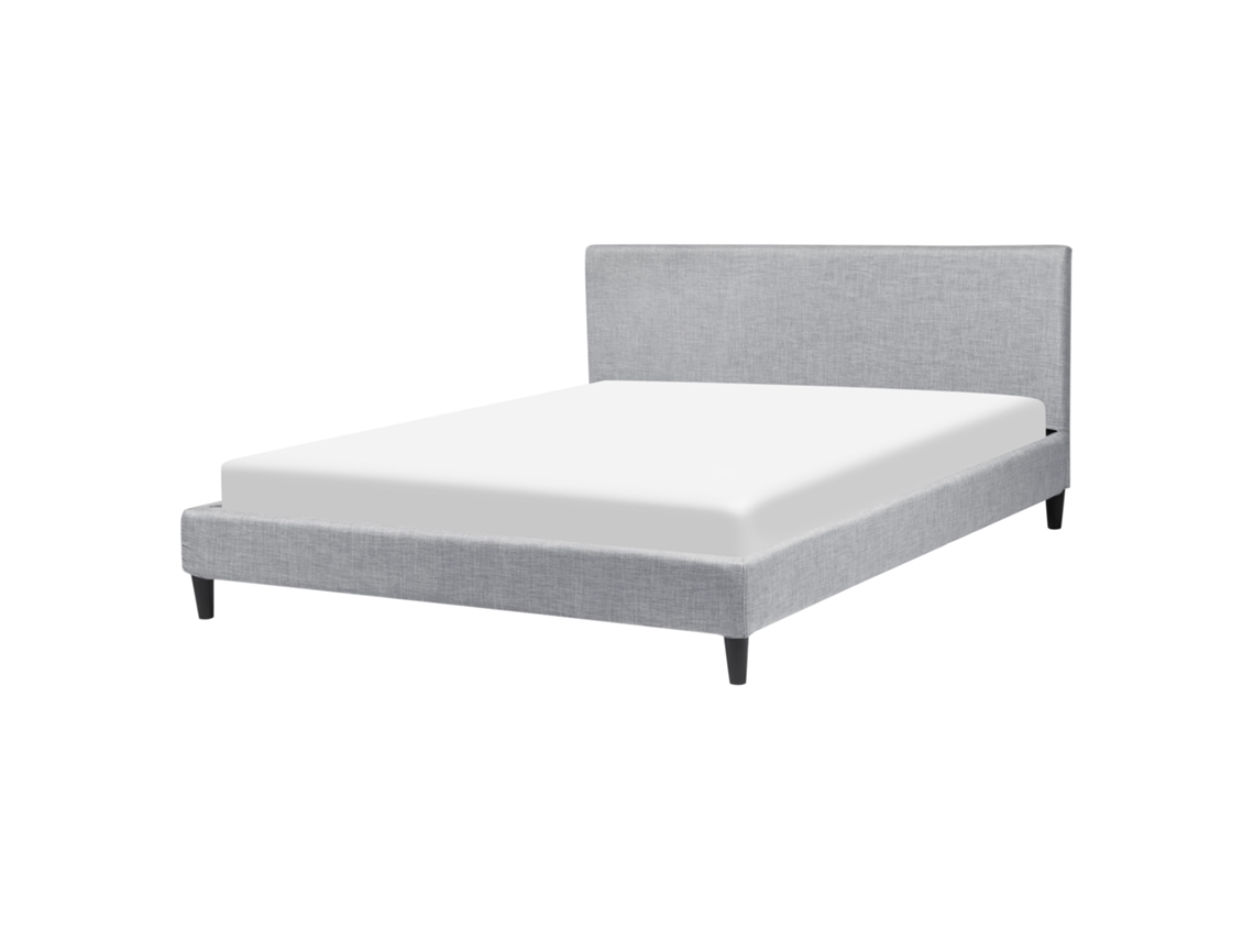 Cama con somier BELIANI Fitou de Poliéster Gris 170x214x87